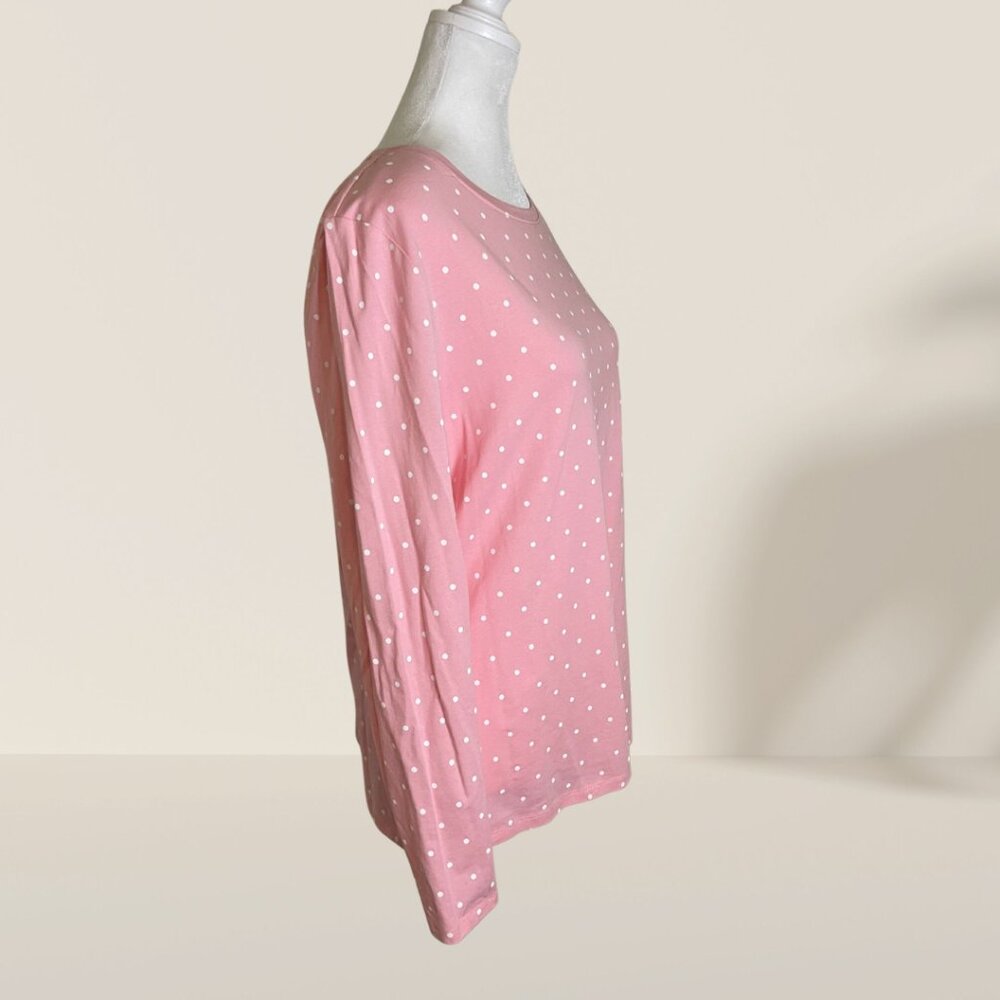 Style & Co. Pink Polka Dot Long Sleeve Tee – Size Large (NWT) - Picture 2 of 6